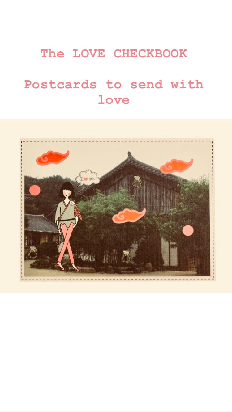 LOVE CHECKBOOK ® POSTCARDS/
CHEQUIER AFFECTIF de VOYAGE