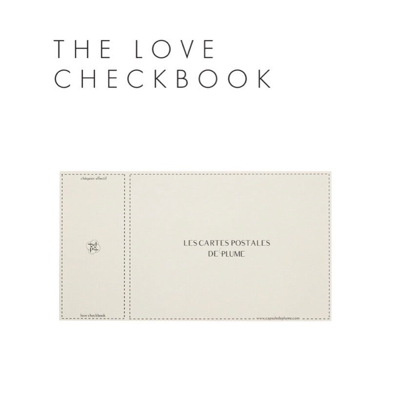 LOVE CHECKBOOK ® POSTCARDS/
CHEQUIER AFFECTIF de VOYAGE
